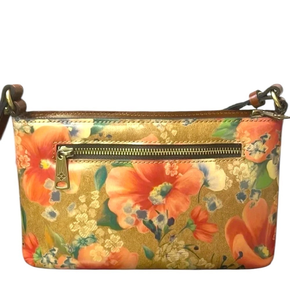Patricia Nash Alyssa Italian Floral leather  crossbody shoulder bag. - Picture 8 of 16